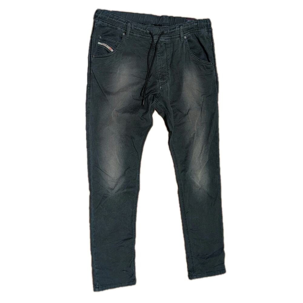 Diesel Mens Jeans Jogg Sweat Pants Tapered W32 L30 Black Stretch Krooley-Ne